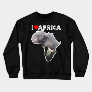 I Love Africa Bull Elephant Crewneck Sweatshirt